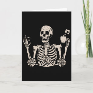 Bloemrijke Halloween Vrouwen Mannen Grappig Skelet Kaart