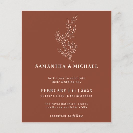 Bloemrijke herfst Boho Terracotta bruin Botanisch  Flyer (Voorkant)