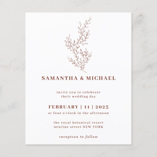 Bloemrijke herfst Boho terracotta indie botanische Flyer (Voorkant)