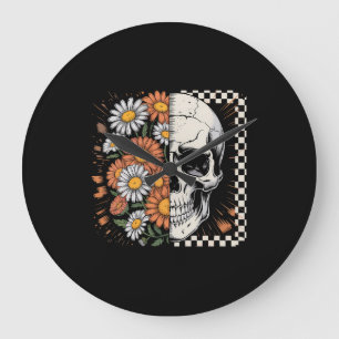Bloemrijke Herfst Skelet Boho Halloween Grote Klok