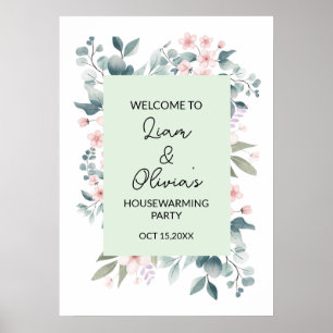 Bloemrijke Huisfeestelijke Ingang Welkom Poster