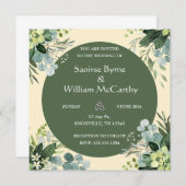 Bloemrijke Ierse bruiloft uitnodiging (Voorkant / Achterkant)