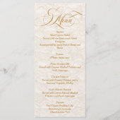 Bloemrijke Ivoren Elegante Script Bruiloft Menu (Voorkant)