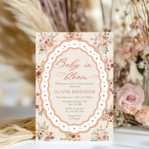 Bloemrijke Kader Baby Shower Kaart