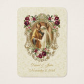 Bloemrijke Kanten Katholieke Trouwgebedkaart Visitekaartje (Voorkant)