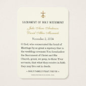 Bloemrijke Kanten Katholieke Trouwgebedkaart Visitekaartje (Achterkant)