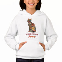Bloemrijke Katten Hoodie | Mooie Bloem Katten Swea