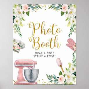 Bloemrijke Keuken Bruidsfeest Foto Booth Poster