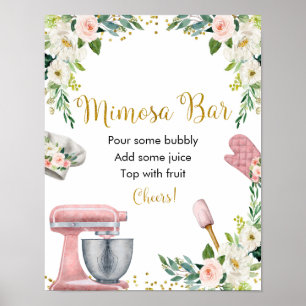 Bloemrijke Keuken Bruidsfeest Mimosa Bar Poster