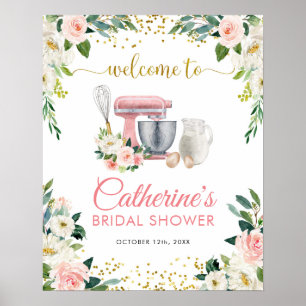Bloemrijke keuken bruiloft feest welkom bord poster
