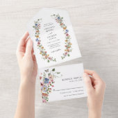 Bloemrijke Kleurrijke All-in-One Uitnodiging (Afscheurbaar)