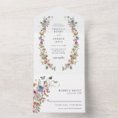 Bloemrijke Kleurrijke All-in-One Uitnodiging (Binnen)