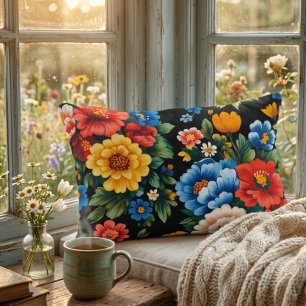 Bloemrijke kleurrijke Oekraïense volks kunst Accent Kussen
