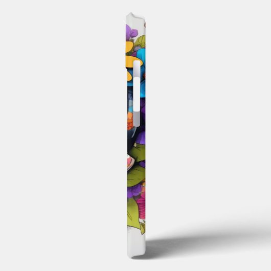 Bloemrijke kleurrijke schedel Case-Mate iPhone case (Achterkant / Links)