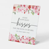 Bloemrijke Kusjes Bruids Teken Reclamebord Met Voetstuk (Voorkant)