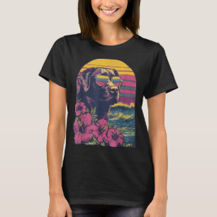 Bloemrijke Labrador-surf Hibiscus Bloemen Zomer T-shirt