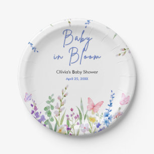 Bloemrijke lente Baby in bloei baby shower Papieren Bordje