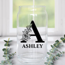 Bloemrijke Letter A Monogram en Gepersonaliseerde 