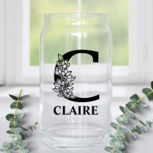 Bloemrijke Letter C Monogram en Gepersonaliseerde 