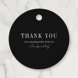 Bloemrijke Lijnkunst Rustieke Zwarte Elegante Brui Bedankjes Labels