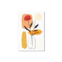 Bloemrijke lijnkunst wanddecoratie canvas kunst