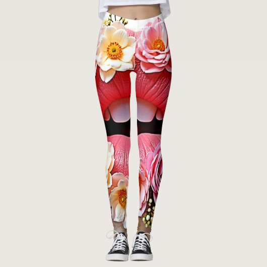 Bloemrijke Lipkunstenaarschap Leggings (Voorkant)