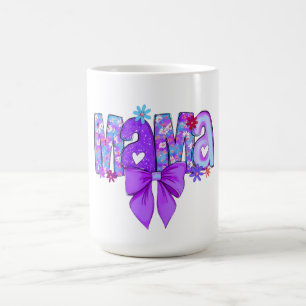 Bloemrijke MAMA-Lettering met Harten en Strik Koffiemok