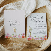 Bloemrijke Meerkleurige Parels Prosecco Bruidscade Kaart