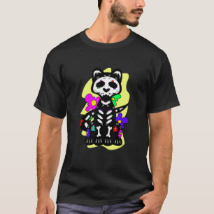 Bloemrijke Mexicaanse Kat Dag van de Doden Dia De T-shirt