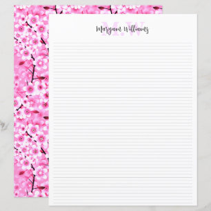 Bloemrijke Minimalistische Monogram Naam Briefpapi