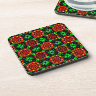 Bloemrijke moderne boho elegante abstracte patroon bier onderzetter