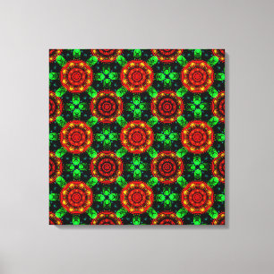Bloemrijke moderne boho elegante abstracte patroon canvas afdruk