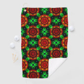 Bloemrijke moderne boho elegante abstracte patroon golfhanddoek (Insitu)
