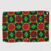 Bloemrijke moderne boho elegante abstracte patroon golfhanddoek (Horizontaal)