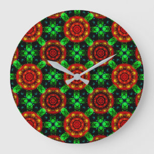 Bloemrijke moderne boho elegante abstracte patroon grote klok