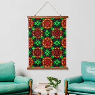 Bloemrijke moderne boho elegante abstracte patroon hangend wandkleed