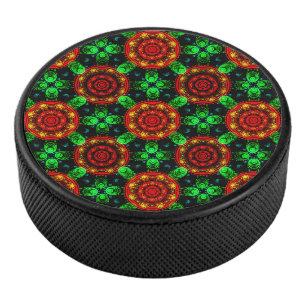 Bloemrijke moderne boho elegante abstracte patroon hockey puck