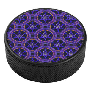 Bloemrijke moderne boho elegante abstracte patroon hockey puck