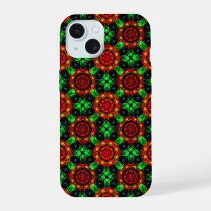 Bloemrijke moderne boho elegante abstracte patroon iPhone 15 hoesje
