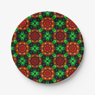 Bloemrijke moderne boho elegante abstracte patroon papieren bordje