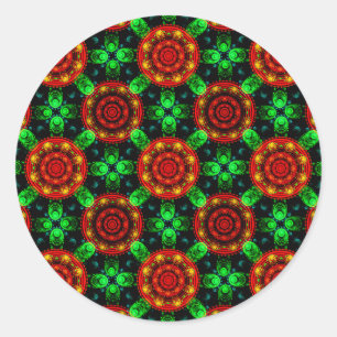 Bloemrijke moderne boho elegante abstracte patroon ronde sticker