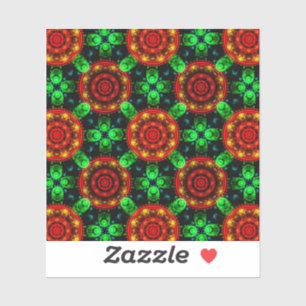 Bloemrijke moderne boho elegante abstracte patroon sticker