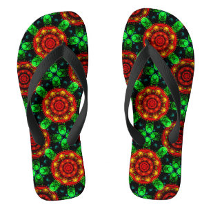 Bloemrijke moderne boho elegante abstracte patroon teenslippers