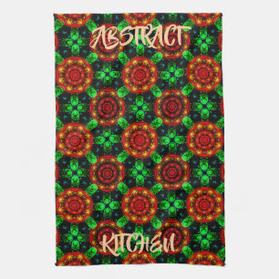 Bloemrijke moderne boho elegante abstracte patroon theedoek
