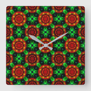 Bloemrijke moderne boho elegante abstracte patroon vierkante klok