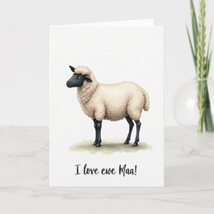 Bloemrijke Moederdag Lam Kaart