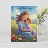 Bloemrijke mooie en zoete Moederdag Kaart (Staand voorkant)