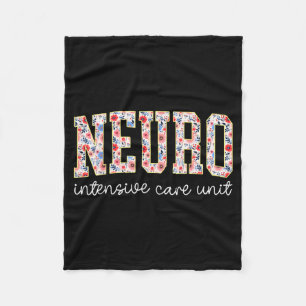 Bloemrijke Neuro Icu Verpleegster Hersenen Neurosc Fleece Deken