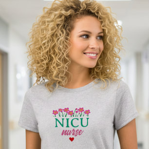 Bloemrijke NICU-verpleegster T-shirt