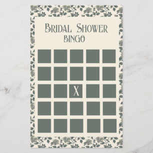 Bloemrijke olijfbloesems in groen en crème flyer